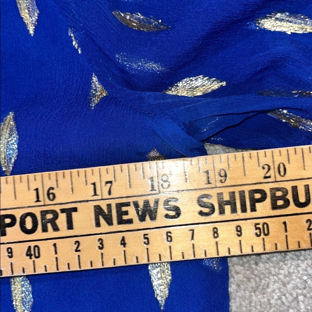 Lilly Pulitzer Shea Silk in Lapis Lazuli Blue Metallic Gold Size M - Picture 9 of 9